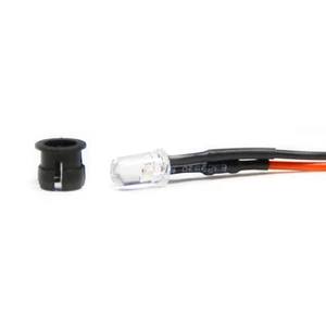 20 x Verkabelte Dioden LED + Plastik Halterung RGB Fast Flash Klare Linse 6V 5mm - Bild 1 von 5