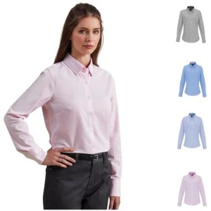 Camisa Oxford para Damas Blusa Manga Larga a Rayas Formal Oficina Trabajo Top - Imagen 1 de 19