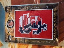 2010 Topps Baseball ORLANDO CEPEDA Series 2 USA Manufactured Hat Logo 38/99