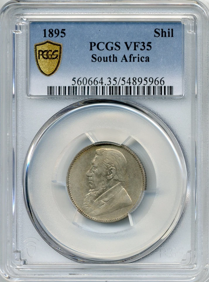 1895 South Africa 1 Shilling - Choice Very Fine, PCGS VF35 - Image 1 of 3