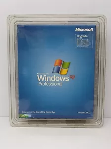 Microsoft Windows XP Pro Professional aggiornamento versione 2002 Big Box Clamshell NUOVO - Foto 1 di 8