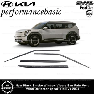 New Black Smoke Window Visors Sun Rain Vent Wind Deflector 4p for Kia EV9 2024 - Picture 1 of 6
