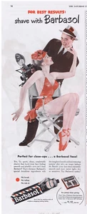 1948 Sexy Pin-up Lady & Photographer Barbasol Shaving Print Ad - Bild 1 von 1