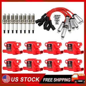 High Performance 8PCS Ignition Coil+Spark Plug+Wire For Chevy GMC 5.3L 6.2L V8 - Bild 1 von 24
