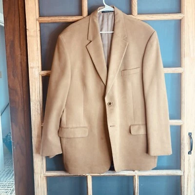 Blazer Andrew Fezza Fusion Para Hombre Marrón 2 Botones Talla 46R Moleskin Imitación Gamuza Foto 1 de 4