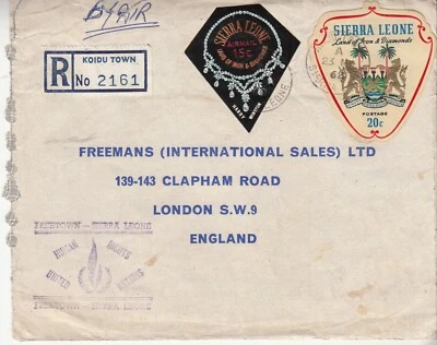 Sierra Leone: QE2 Registered Cover, Koidu Town to London, 23 May 1968 - Image 1 of 2