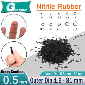 Metric O Ring Nitrile Rubber Sizes 1.6mm to 81mm NBR O-Rings Seal Oring Orings - Picture 1 of 55