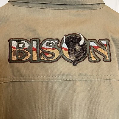 Men’s Western Work Shirt Size XL Embroidered Front And Back Tan Long Sleeve - Image 1 of 4