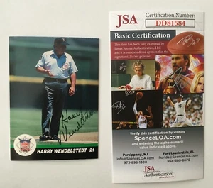 Carta Harry Wendelstedt firmata autografata 1989 T & M Arbires #4 certificata JSA - Foto 1 di 1