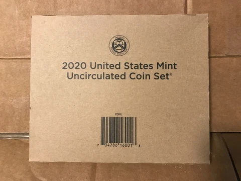 2020 Uncirculated Coin Set 20 Coins United States Mint 20RJ SEALED UNOPENED Box Cover