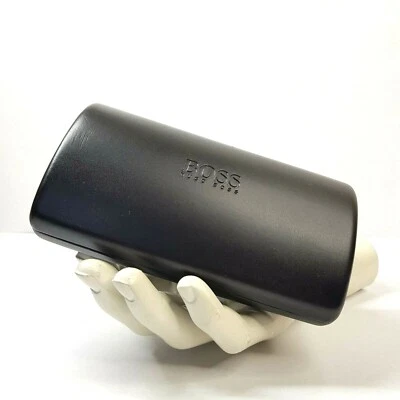 HUGO BOSS Brillenetui XL Schwarz + Putztuch Hartschalen Sonnenbrillen Box