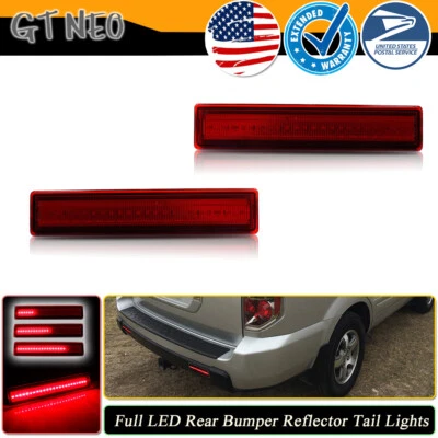 Red Lens Rear Bumper Reflector LED Tail Brake Lights For 2006-2008 Honda Pilot Foto 1 de 4