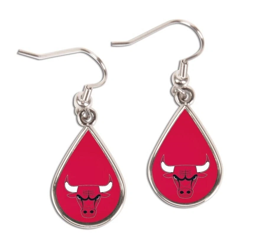 Pendientes colgantes de lágrima para mujer Chicago Bulls NBA baloncesto WinCraft gran regalo Foto 1 de 1