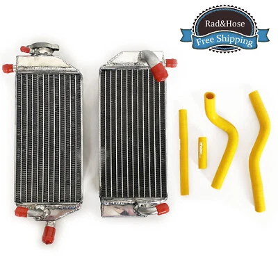 For SUZUKI RM125 RM 125 2001-2008 Aluminum Radiator+Yellow Hose 2005 2006 2007 - Image 1 of 4