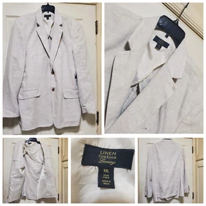 Club Room Blazer Mens XXL Oatmeal Luxury Linen Jacket Career Unstructured Travel - Picture 1 of 19