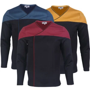 Para Picard 2 Command Uniformes Rojos Juegos con disfraces Dorado Azul Top Camisas Disfraz de Halloween - Imagen 1 de 15