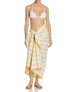 Red Carter Amber Striped Sarong Swim Cover Up One Size - Picture 1 of 8