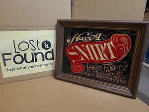 VINTAGE "HAVE A SNORT" RÜCKSEITIG BEMALTES GLASSCHILD MIT FOLIENSCHRIFTZUG *SIEHE BILDER* - Bild 1 von 8