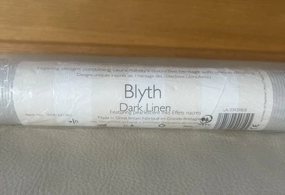 Laura Ashley Blyth Dark Linen Wallpaper Pearlescent W081647-A/1 - Image 1 of 4