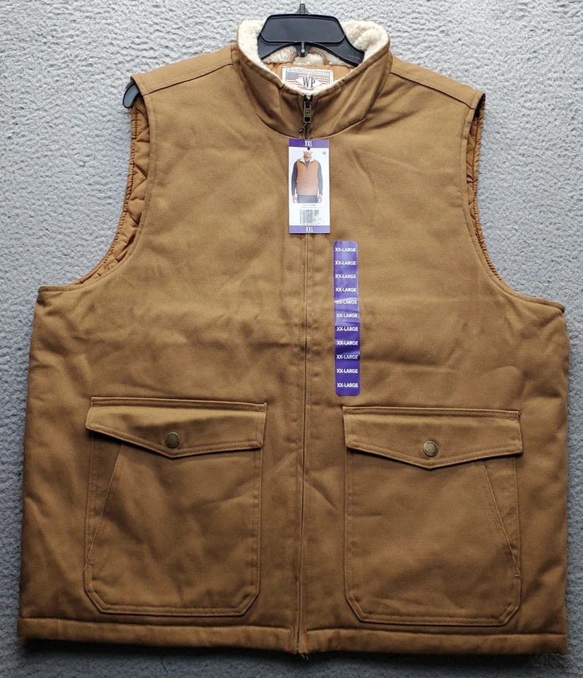 WP Weatherproof Men's Workwear Vest Size XXL Harvest Tan/Natural Sherpa