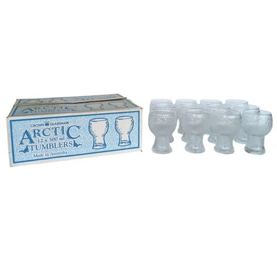 Vintage Crown Corning Glasses x 12 Arctic Tumblers 300ml with Original Box - image 1 of 4