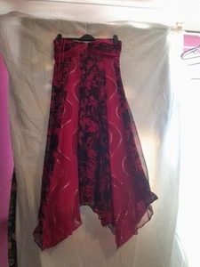 Monsoon Fushia Pink Silk Chiffon Overlay Evening Party Dress Size 12 - Picture 1 of 15