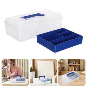 Transparente Kunststoffbox mit Trennwänden für Basteln Organizer Aufbewahrungsbehälter - Bild 1 von 18