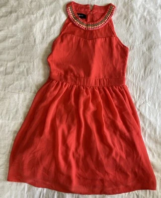 Amy Byer 派对/正式连衣裙 ~ 10 码深粉色 ~ 剪 ~ 珠宝 — 第 1/4 张图片