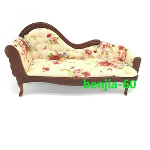 European Retro Armchair Sofa 1:12 Scale Miniature Furniture Recliner - Picture 1 of 4