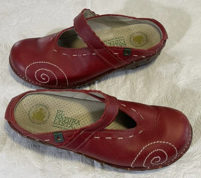El Naturalista женщин 38 Yggdrasil EU38 красный кожаный на танкетке сабо туфли новый Con - Изображение 1 из 4