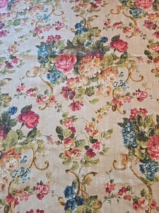 Richloom Scroll & Vine Flower Bouquet Brushed Upholstery Fabric 4.5 Yards 162" - Picture 1 of 6