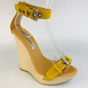 Sandalias al tobillo Dsquared2 de cuero gamuza para mujer US5,5/EUR35 amarillas - Imagen 1 de 10