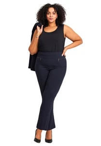 Avenue Women's Plus Size Tall Super Stretch Zip Pant - Picture 1 of 16