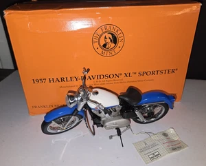 Franklin Mint 1957 Harley Davidson XL Sportster 1:10 Motorcycle /9900 w/Box READ - Picture 1 of 17