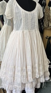 Ewa I Walla Voile And Lace Ruffle Dress Medium pale mauve - Picture 1 of 7
