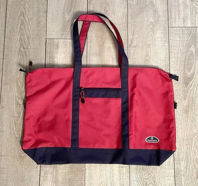 Samsonite Red & Navy Foldable Canvas Yacht Zip Travel Tote Bag - Image 1 of 4