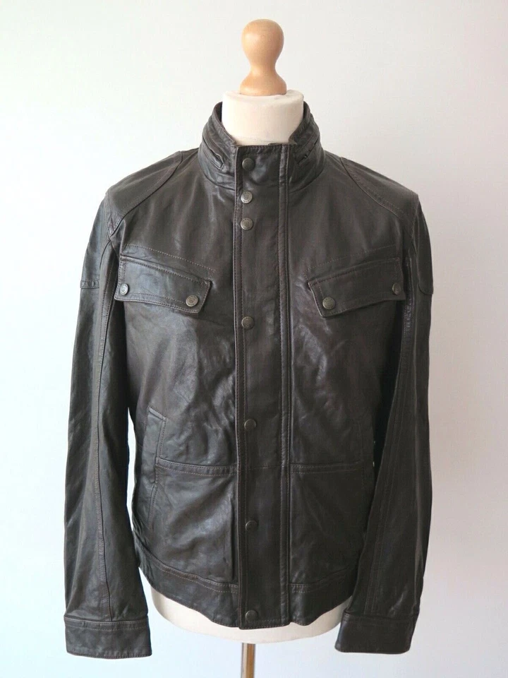 GANT "Bleecker Street" Men's Biker Leather Jacket – Size M Brand New – RRP €699 - Image 1 of 4