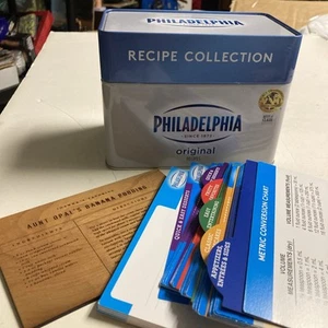 Philadelphia Recipe Card Collection 2017 In Metal Tin Plus A Banana Pudding One - Picture 1 of 2
