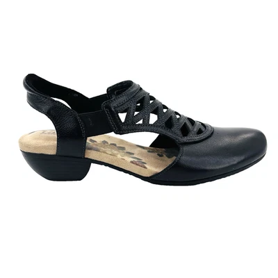Sandalias zuecos para mujer 9 40 Taos Faith de cuero negro con tacón y punta cerrada Foto 1 de 4