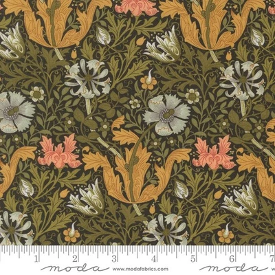 Morris Manor 8390 14 Ebony by Barbara Brackman for Moda Fabrics - half-yard - Image 1 of 2
