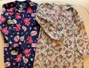 Joe Boxer Big Kids Cat Footsie Pjs (size Medium) With Free Hello Kitty Nightgown - Picture 1 of 6