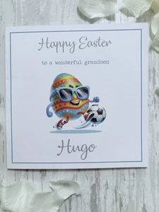 Personalised Easter Egg Footballer Card Boy Son Grandson Brother Nephew - Picture 1 of 3