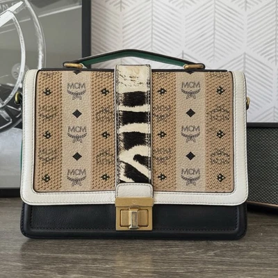 MCM Little Veronika Visetos Canvas Leather Top Handle Crossbody Bag - Image 1 of 4