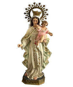 Unsere Liebe Frau der Barmherzigkeit Virgen de las Mercedes Katholische Statue mit Glasaugen Spanien - Bild 1 von 15
