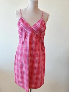 Vintage 92k Xhileration rosa kariertes Babydoll Midikleid Junior Damen Large - Bild 1 von 8