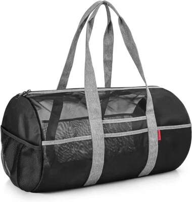 Beach Bag Large Mesh Wet Sports Gear Shoulder Bag with Double Zipper,Waterproof - Image 1 of 4