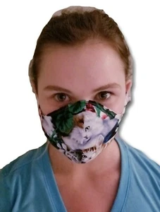 100% cotton face mask lined with filter mesh lining. FITTED Cat lovers - Picture 1 of 3
