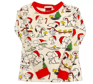 Pottery Barn Kids Snoopy Woodstock Christmas Pajama Set Youth Size 6 Sleepwear - Picture 1 of 15