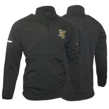 Vermont Catamounts NCAA Adidas Men's Black Game Built 1/4 Zip  Woven Jacket