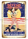 WW2 1938 REMAIN WITH THE COLORS & DEFEND YOUR COUNTRY metal tin sign